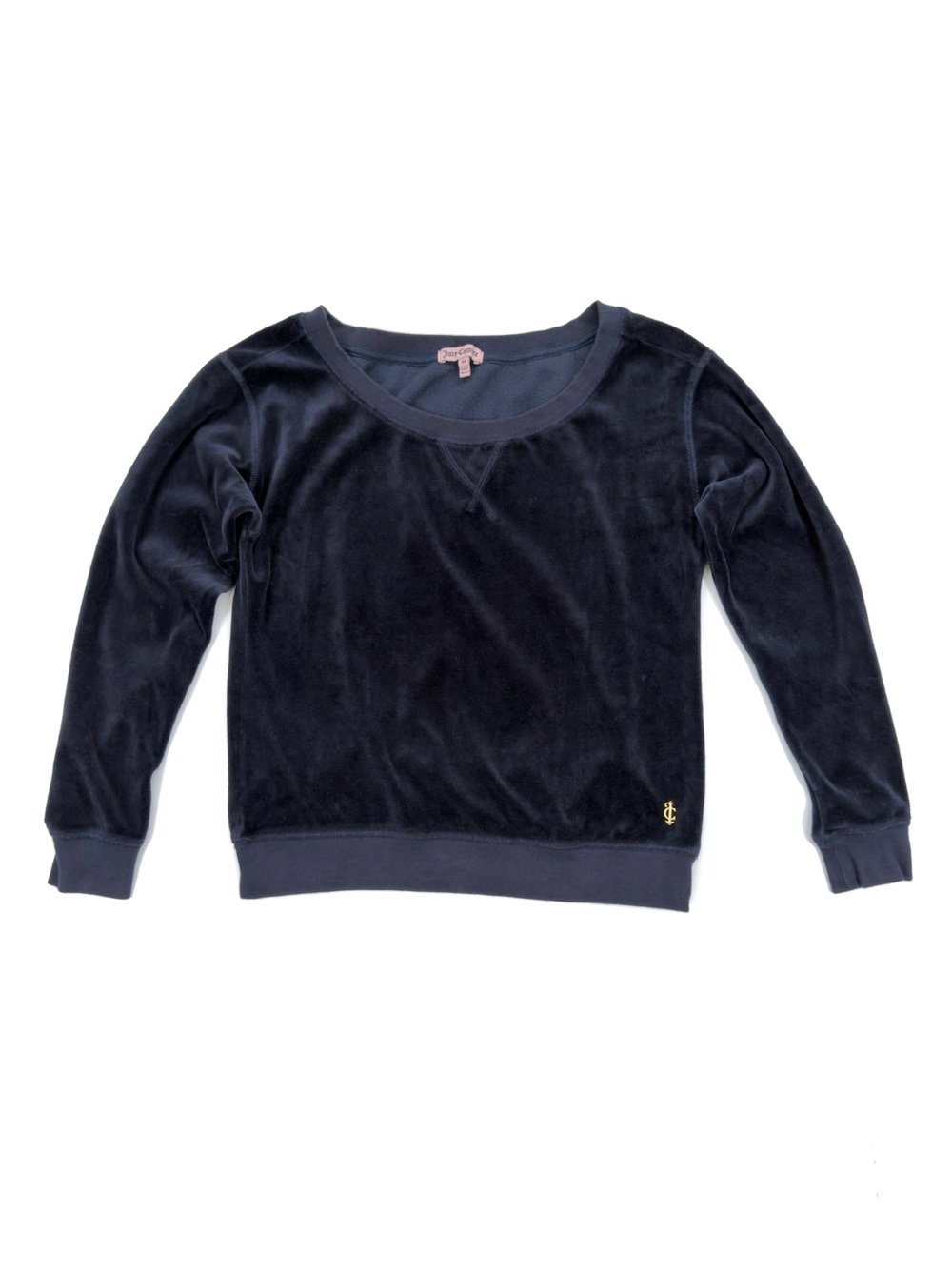 Juicy Couture Round Neck Sweatshirt Velour Women’s XS Blue Y2K Velvet USA Made